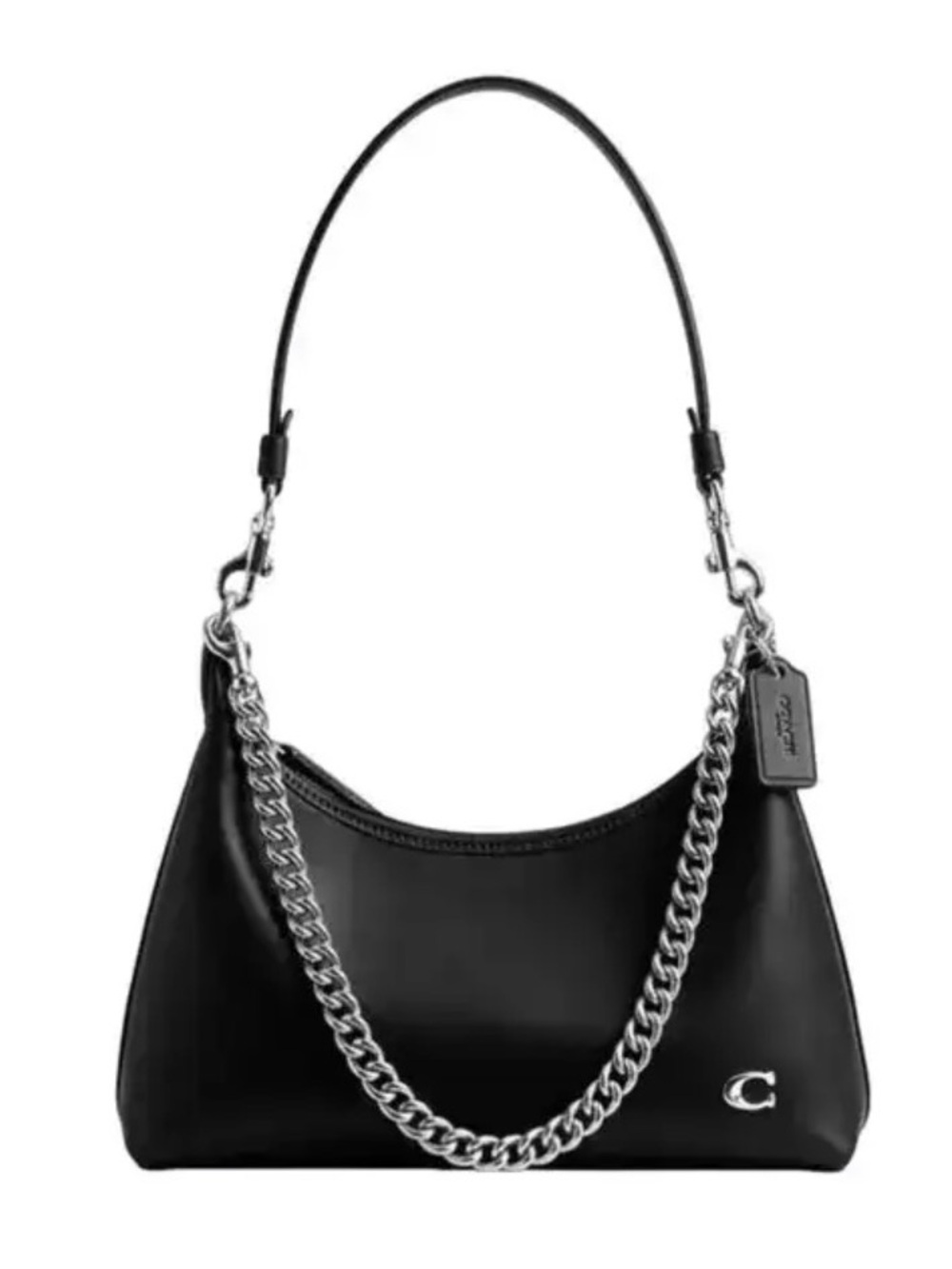 Coach Black Shoulder Bag with Silver Hardware